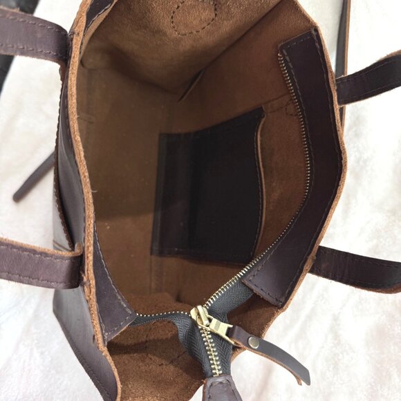 Portland Leather Goods Lola brown shoulder crossbody tote handbag - Picture 8 of 9